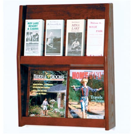 Vertex Slope 8 Pocket Literature Display in Mahogany - 2Hx4W VE142404
